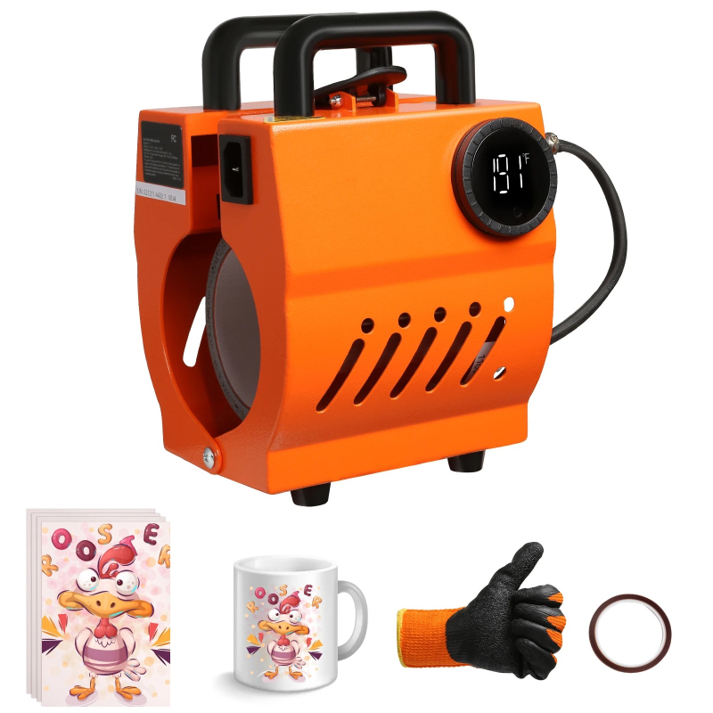 Sublimation Mug Blank - เครื่องกดความร้อนสำหรับแก้วขนาด 11-15 ออนซ์ เครื่องทำแก้วเซรามิกขนาดเล็กสำหรับทำของขวัญ เครื่องกดแก้วแบบพกพาสำหรับงาน DIY