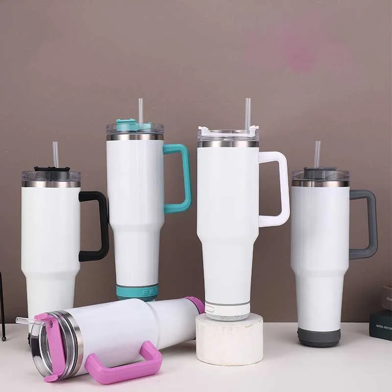 Sublimation Mug Blank - แก้วเก็บความเย็นสแตนเลส 40 ออนซ์ สำหรับงานซับลิเมชัน พร้อมลำโพงไร้สายในตัว ขวดน้ำสเตอริโอ