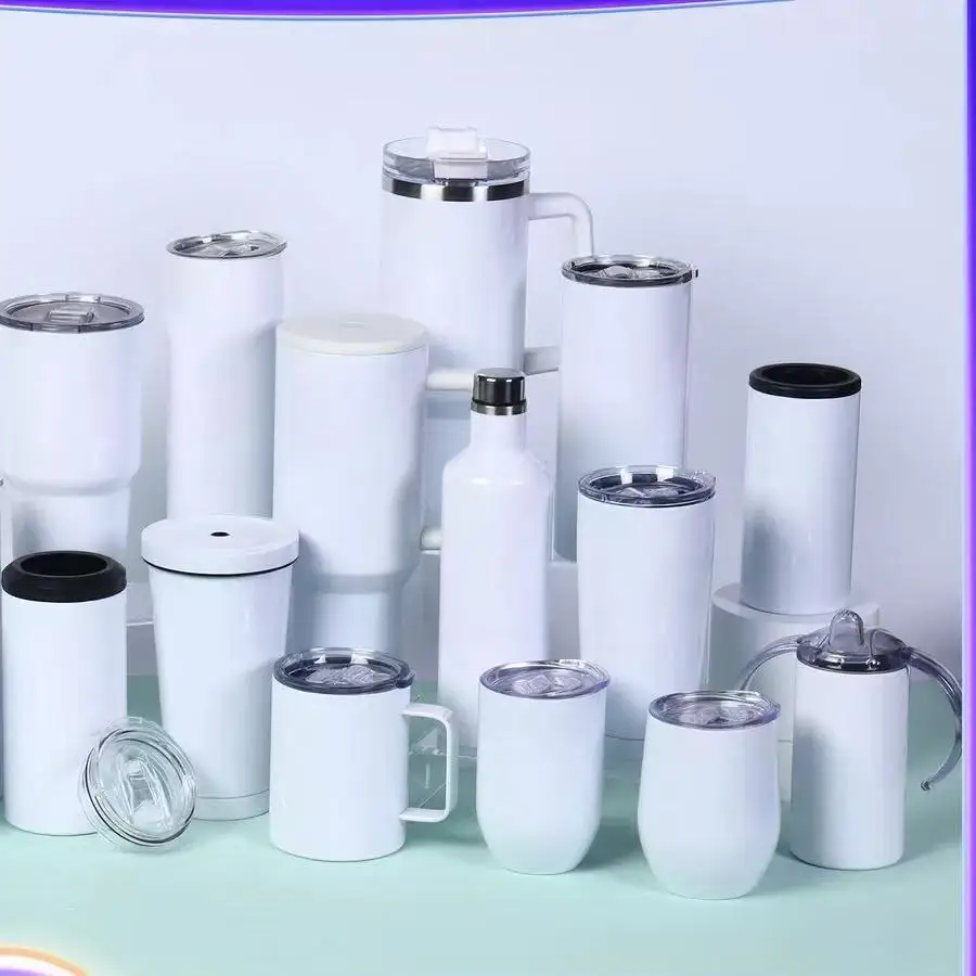Sublimation Mug Blank - แก้วน้ำสแตนเลสแบบพกพา ขนาด 6 ออนซ์/30 ออนซ์ สำหรับงานซับลิเมชั่น