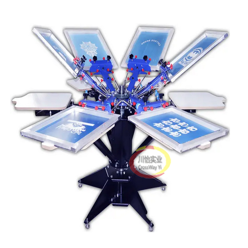 Commercial Ribbon Printing Machine - เครื่องพิมพ์สกรีน 4 สีสําหรับถุงนอนวูฟเวนเสื้อยืด