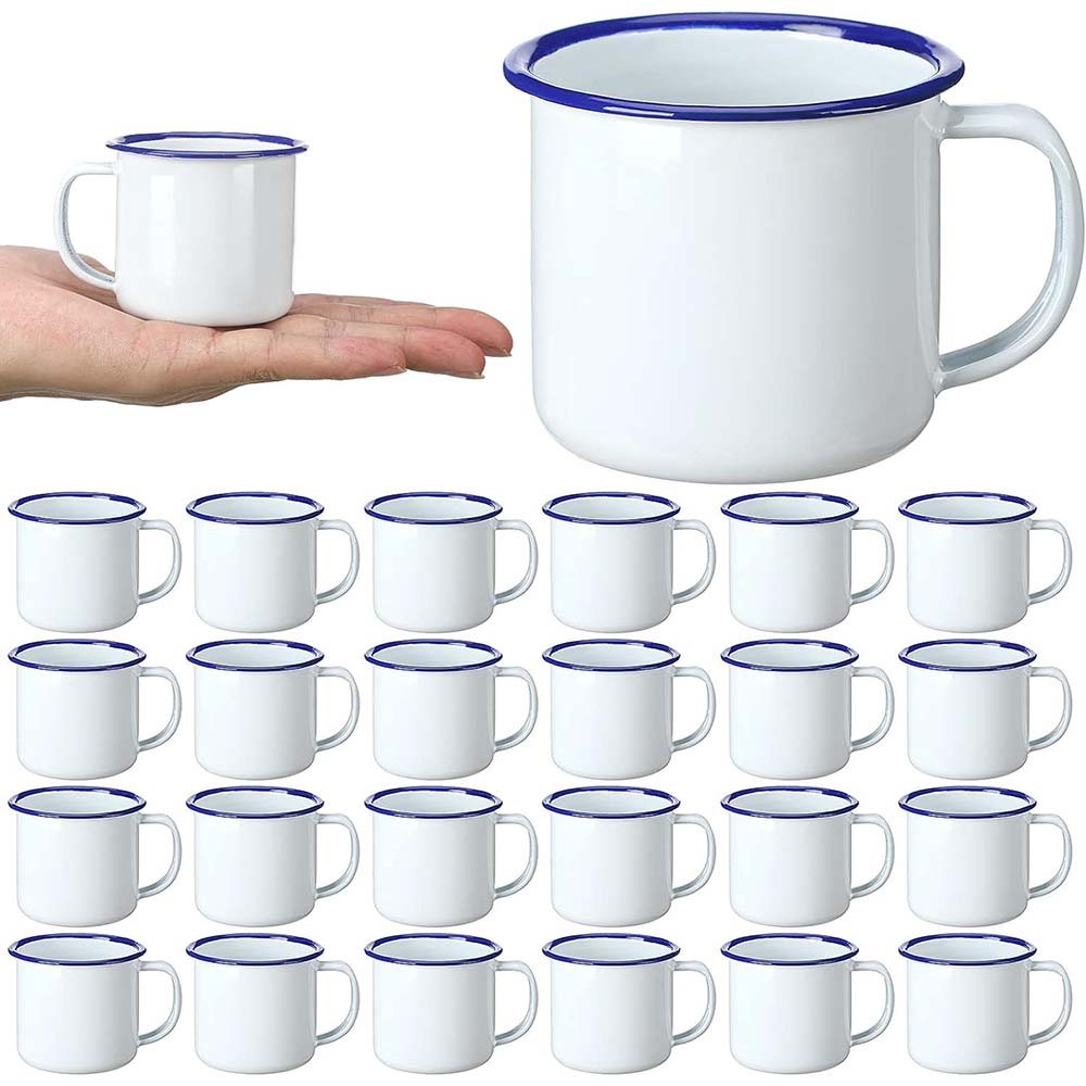 Sublimation Mug Blank - แก้วกาแฟเคลือบขนาดเล็ก4ออนซ์แก้วกาแฟสไตล์วินเทจแบบคลาสสิกขนาดเล็กพกพาสีขาวแคมป์ไฟแก้ว